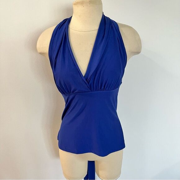 Avon Products Royal Blue Convertible Halter Wrap Blouse Size Medium - Picture 3 of 10